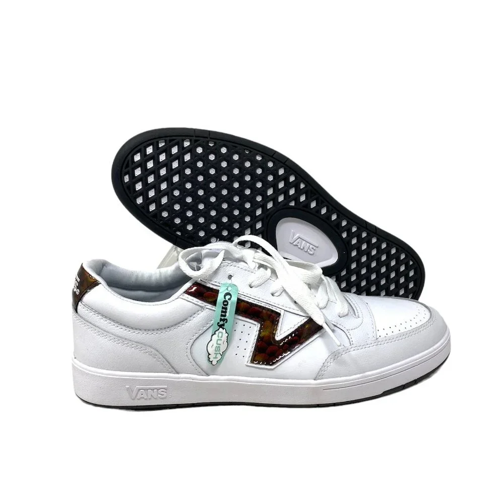 VANS LOWLAND CC Big Reptile White Red Men Low Top Leather Shoes Size VN0A4TZY9O9 - Picture 4 of 10